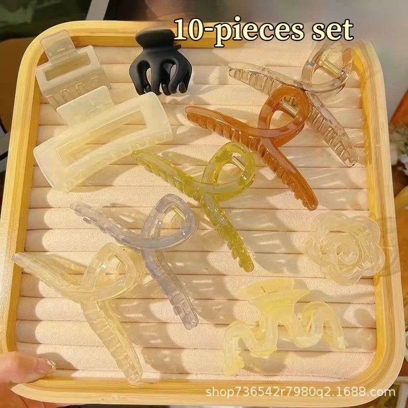 New 8-137PCS Set Hair Clip Combination Women Hair Accessories Grab Clip Hair Band Temperament Hairclip High Ponytail Headband.