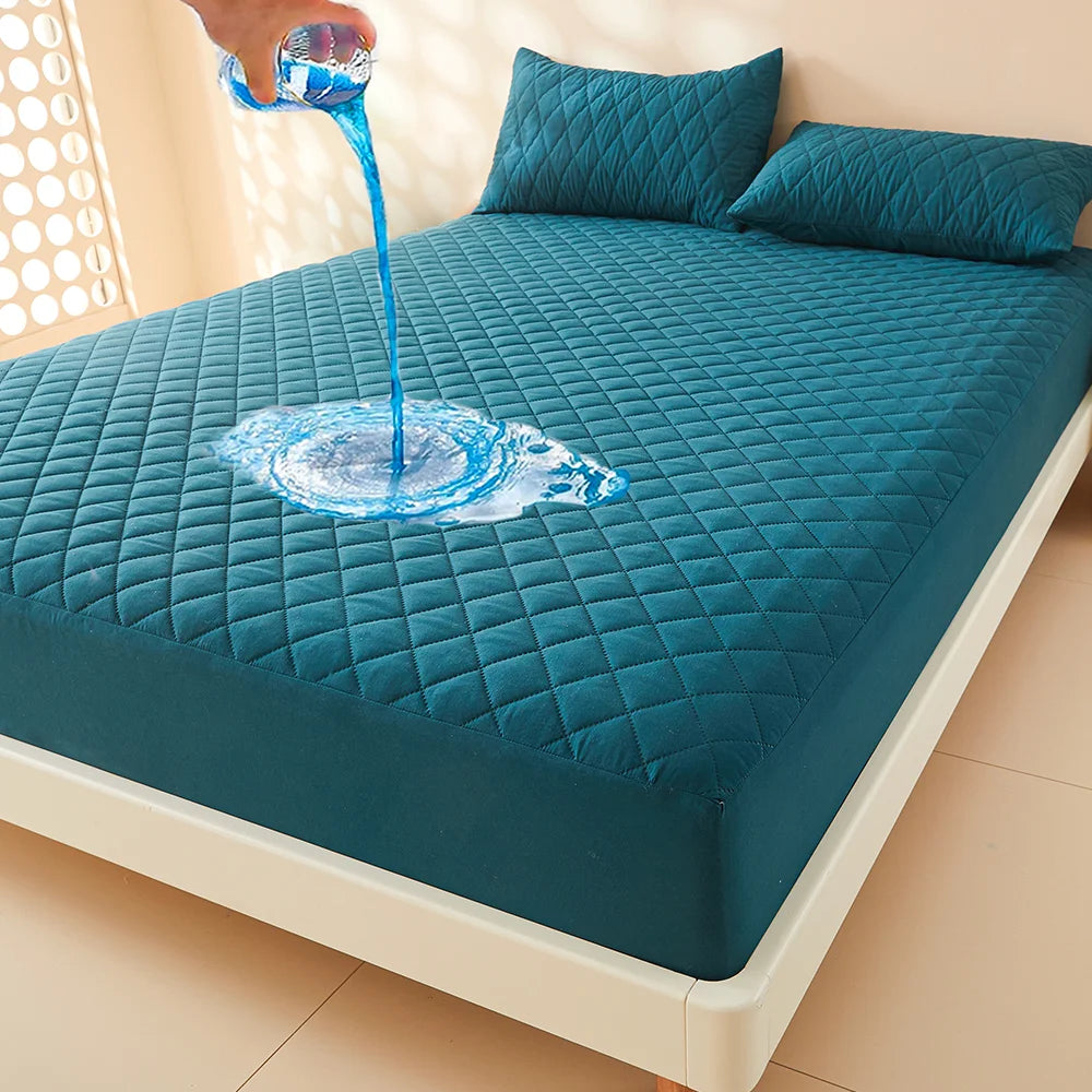 1pc 3D Air Fabric Thick Mattress Cover, 100% Waterproof Mattress Protector, Soft and Breathable Fitted Bed Sheet (No Pillowcase).