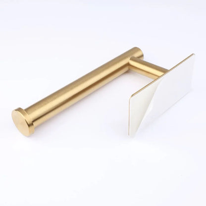 Papierhalter aus Edelstahl, weiß, selbstklebend, Wandhalterung, Ständer, Küche, Badezimmer, Toilettenpapier, Handtuch, Seidenrollenregal, gebürstetes Gold