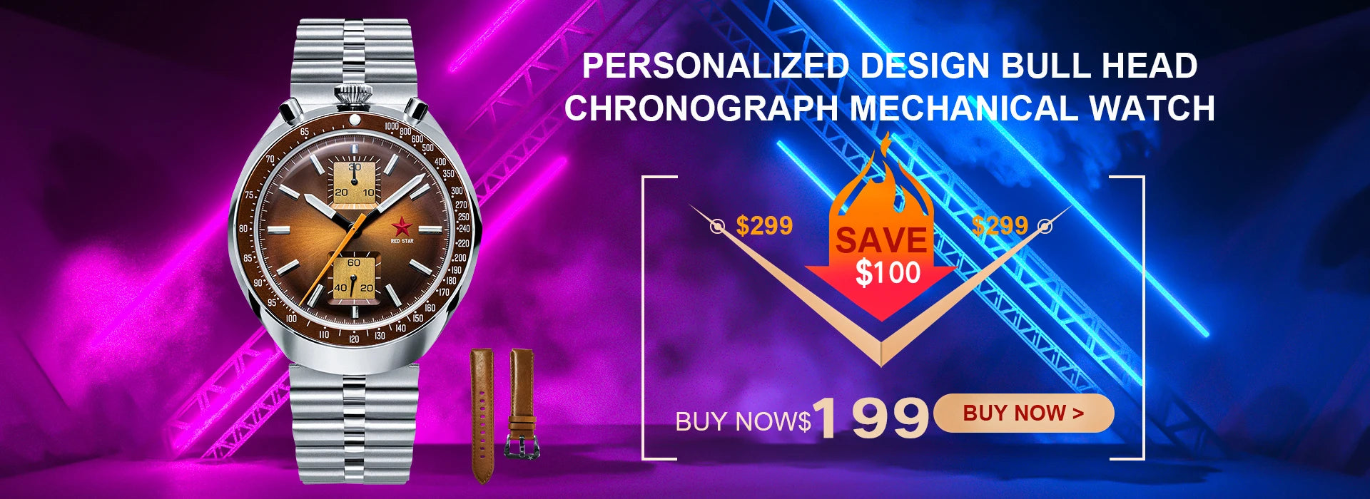 RED STAR 38mm Men's 1963 Chronograph Mechanical Watch Pilot with Seagull Movement ST1901 Air Force Aviation Sapphire Goose 40mm.