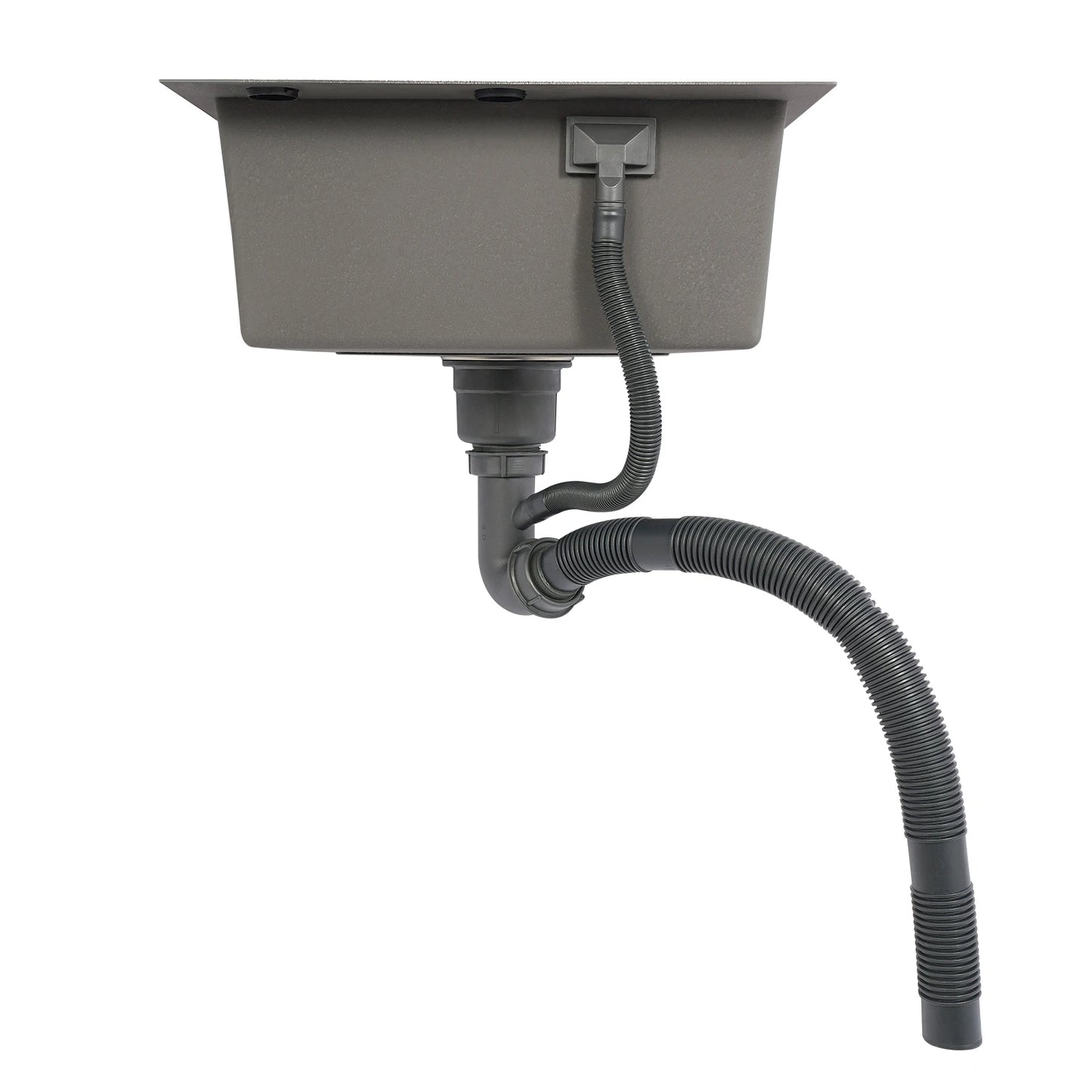 Edelstahlspüle, 45 x 50 cm, moderne Küchenspüle, Küchenspüle mit Abflussrohr, X-förmige Wassergleitungsleitung