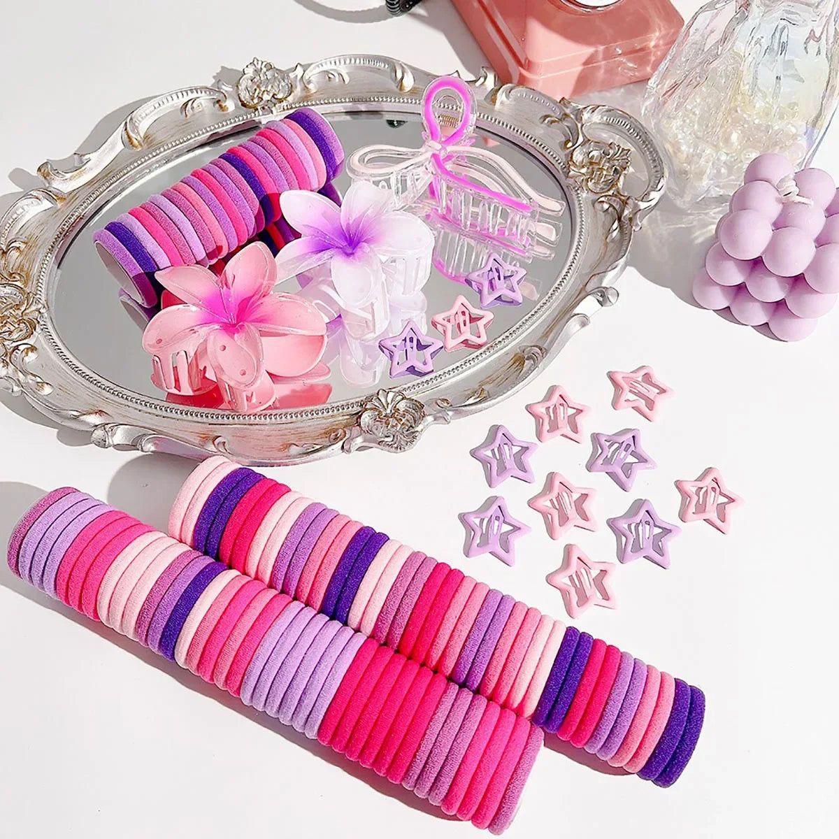 High Elasticity Hair Clip Set Butterfly Knot Egg Flower Combination Hair Grips Volumizing Sweet Fresh Looking Hair Clips.