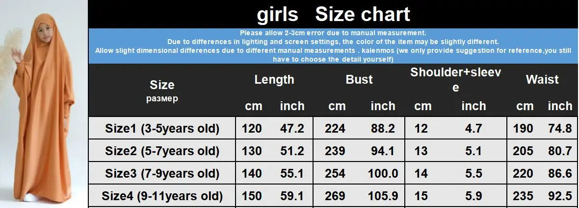 Ramadan Muslim Robe 2 Piece Set Mommy & Kids Prayer Garment Hijab Dress Women Girls Hooded Abaya Niqab Islam Dubai Eid jilbab.