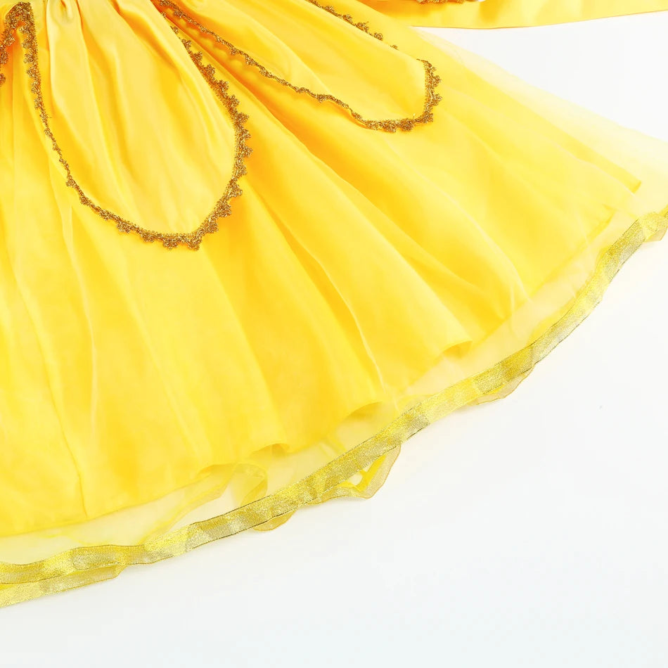Belle Cosplay Prinzessin Kleid Mädchen Geburtstag Charme Kostüm Kinder Karneval Party Bühne Leistung Vestido Kinder Disguise Kleid.