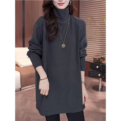 High-necked German Velvet Warm Long-sleeved T-shirt Base Shirt for Women in Autumn and Winter Mid-length Inner Tops.