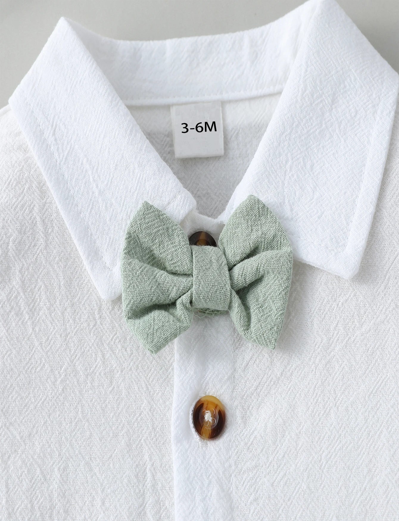 2-teiliges Gentleman-Outfit für Babys, einfarbig, kurzärmeliges Hemd mit Fliege und Overall, Shorts-Set für formelle Kleidungssets.