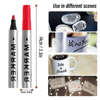 Permanenter Farbmarkierungsstift, wasserfester schwarzer Stift für Reifen, ölige Marker, schnell trocknender Signaturstift, Schreibwarenzubehör.