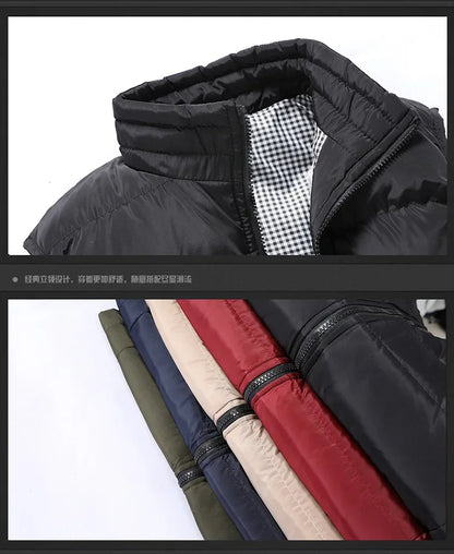 Men's Embroidery Brand High Quality Warm Vest Vest, Autumn and Winter Luxury Fashion Brand, Sleeveless Outdoor Windproof Jacket.
