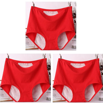 3pcs Girl Menstrual Panties Women's Physiological Briefs Ladies Period Leak Proof Panty High Waist Cotton Underwear.