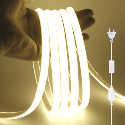 220V COB LED Light Strip Waterproof With EU Plug Red/Blue/Pink/Green Home Outdoor Garden Lighting Flex Silicone Tube Neon Lamp