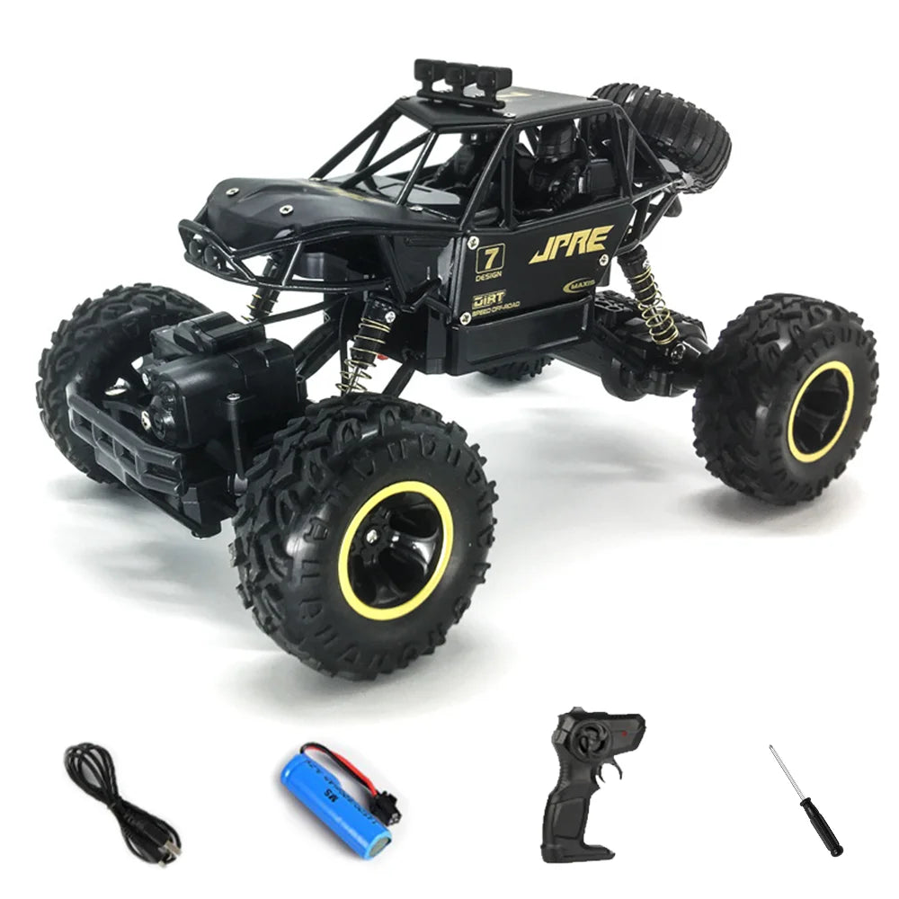 Off-Road vehicle 4WD Drive 2.4GHz Remote Control 45-degree Climbing Car Toy for Sandy Rocky Terrain Gifts for Boys Age 6-12.