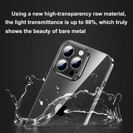 Ultra Thin PC Hard Crystal Clear Case For iPhone 17 16 15 14 Plus 13 12 11 Pro Max XR Glossy Transparent Camera Protection Cover.