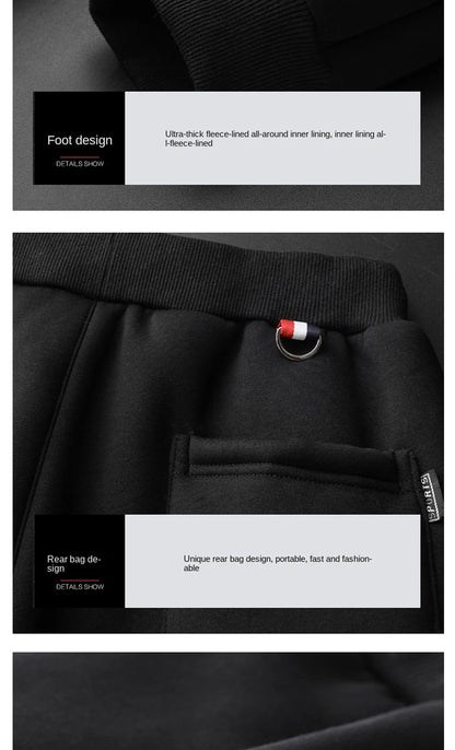 Winter Lambswool Warm Pants Men's Thick Fleece Thermal Trousers Men Fitness Jogging Drawstring Pants Male Sweatpants.