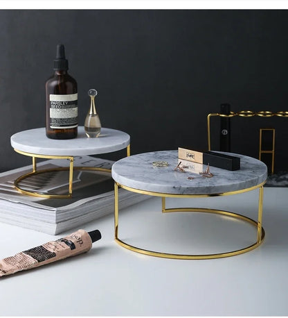 Nordic Marble Cake Dessert Tray Decoration Modern Simple Home Makeup Tools Jewelry Storage Plate Fruit Snack Chocolate Display.