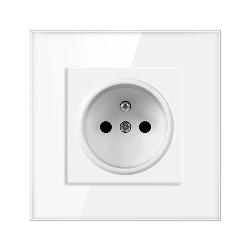 Nywp Französisch standard stecker, glas wallboard, Französisch netzteil, 16a 220V erdung buchse, kind schutz tür