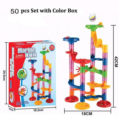 29-142PCS Marble Run Building Blocks Marbles Slide Toys For Children DIY Creativity Constructor Educational Toys Children Gift