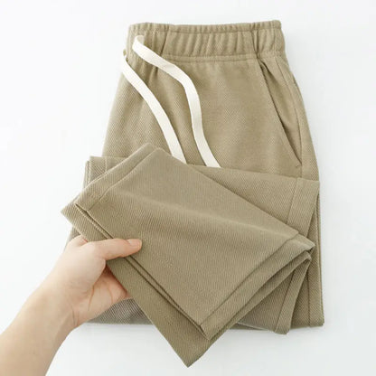 Männer Lose Gerade Hosen Diagonal Streifen Elastische Taille Alle-spiel Knöchel Länge Hosen Frühling Herbst Casual Outdoor Jogginghose