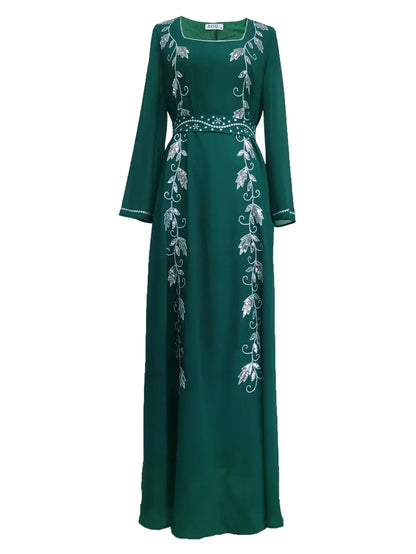 Eid Mubarak Abaya für muslimische Frauen Stickerei Langes Maxikleid Türkei Party Kaftan Arabische Robe Dubai Saudi Islamischer Kaftan Jalabiya.
