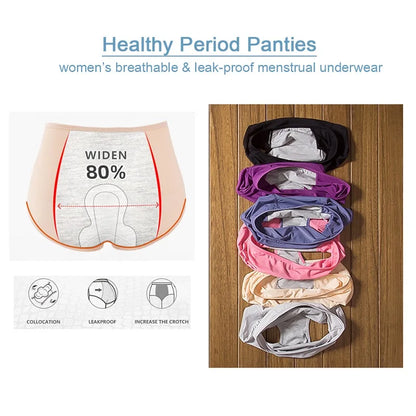 3pcs Leak Proof Menstrual Panties+Herbal Gynecological Pads Women Sanitary Panties  Plus Size Physiological Waterproof Briefs.