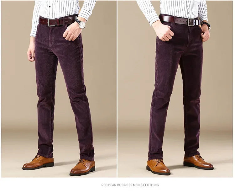 Herren Cord-Freizeithose, gerades Bein, lockere Passform, Jugend, Winter, dicke warme Samt-Jogginghose, Jogginghose, Baggy-Jogginghose