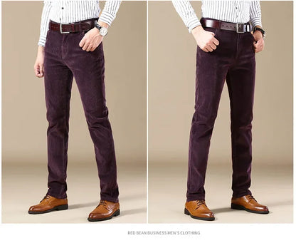 Herren Cord-Freizeithose, gerades Bein, lockere Passform, Jugend, Winter, dicke warme Samt-Jogginghose, Jogginghose, Baggy-Jogginghose