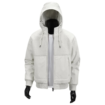 Outdoor Hiking Jacket Winter Fleece Windproof Camping Fishing Hooded Jacket Male Thick Warm Trekking Climbing Skiing Casual Coat.