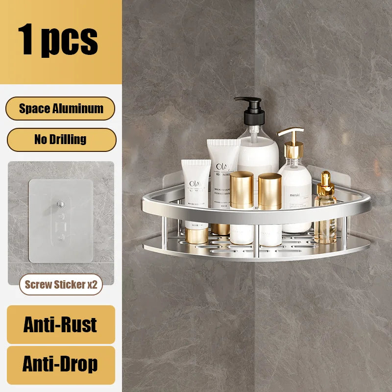 Klebstoff Dusch-Caddy Regal Metall Wand Badezimmer regale Korb Kein Bohren Gestelle Für Badezimmer-Speicher-Organizer & Heim dekor