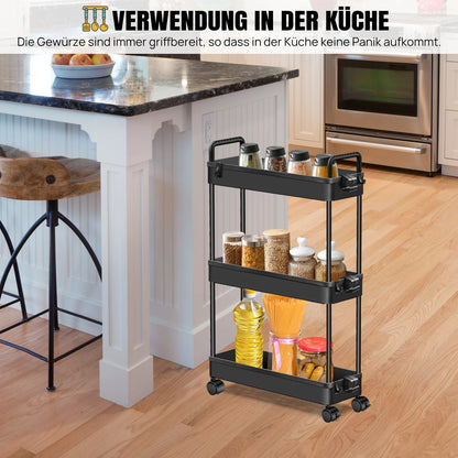 Pipishell Slim Aufbewahrungswagen mit Rädern, Badezimmerwagen-Organizer, Badezimmer-Aufbewahrung, klein, Rollwagen für Badezimmer, Waschküche