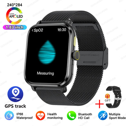 Smart Watch Women Man 1.85" HD Screen GPS Sport trajectory Heart Rate Health Watches Blood oxygen Men Smartwatch For Android IOS