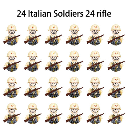 WWII Infantry Military Soldier War National Army Mini Gun Weapon Models Building Blocks Building Blocks Toys for Kids