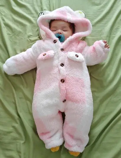 Baby-Strampler für Jungen und Mädchen, kariert, mit Kapuze, langärmelig, Plüsch-Overall, Winter, warmer Body, Kleidung für Kleinkinder im Alter von 3–24 Monaten.