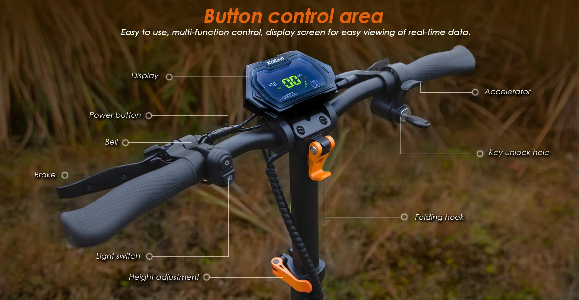 KuKirin G2 Pro VMP Electric Scooter 500W 48V 15.6Ah 9 Inch Off-road Tire Foldable Electric Scooter 25KM/H Speed 65KM Range.