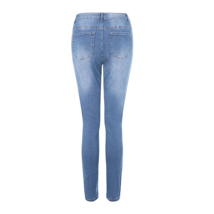 Skinny Colombian Jeans For Women 2024 High Waist Stretch Jeans 5 Button Push Up Butt Lifting Pockets Fashion Stretch Blue Jeans.