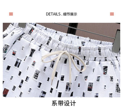 Men Summer 2 Pieces Set Tracksuit Men's Shirt Shorts Harajuku Streetwear Oversized Men Sets Short Outfits Suits