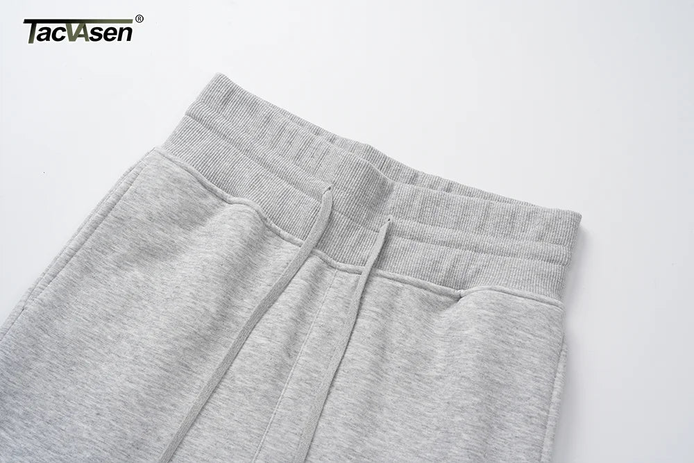 TACVASEN Fleece Hose mit weitem Bein Damenmode hoch taillierte Jogging hose Lounge hose weiche warme Winter Baggy Hose Streetwear