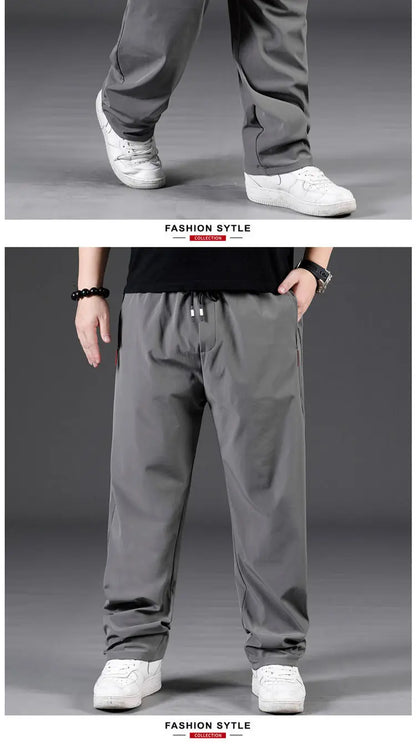 8XL Casual Pants Mens Straight Loose Trousers Men Clothing Elastic Waist Quick Dry Pants Summer Fashion Oversized Joggers Pants.