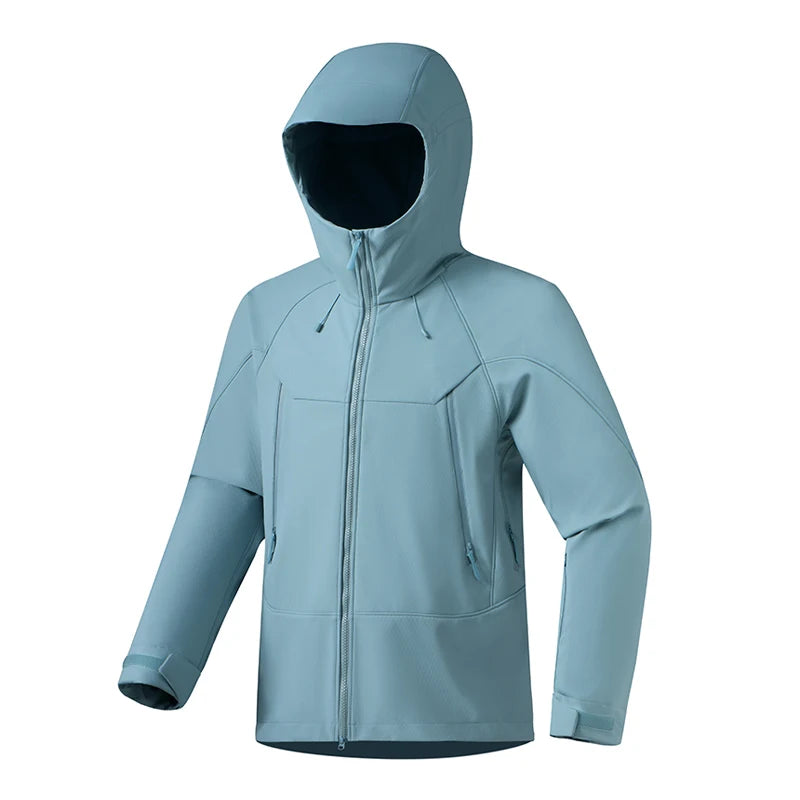JNLN Men Women Waterproof Soft Shell Jacket Windproof Warm Fleece Rain Coat Unisex Hiking Climbing Trekking Outdoor Windbreaker