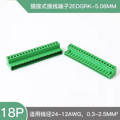 2EDGRK 5,08 mm Header Socket Plug-IN Terminal Blocks Schraubtyp PCB Male Connectors 2P -24P
