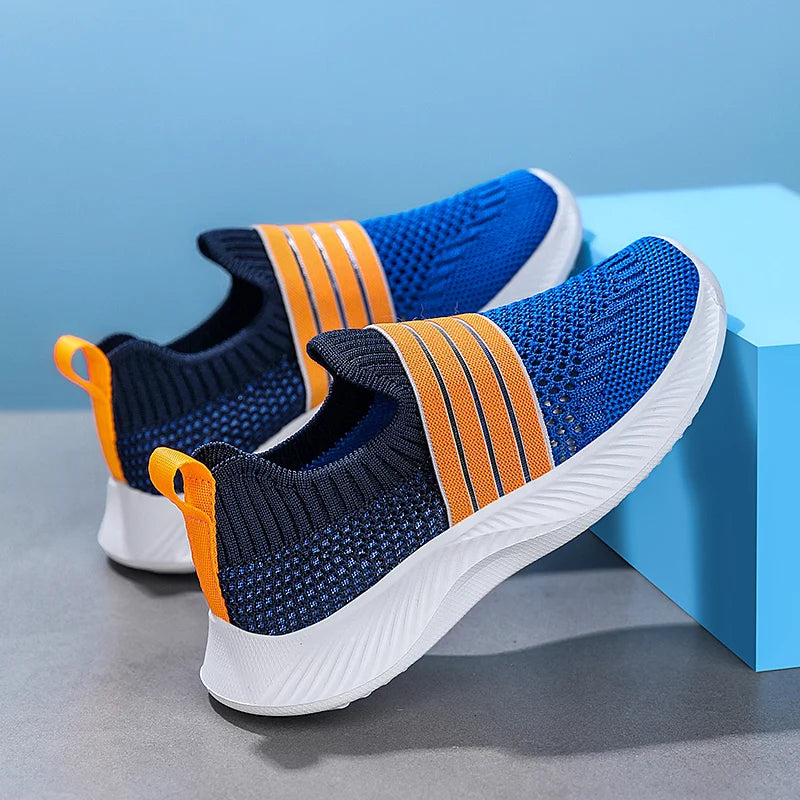 Kids' Breathable Mesh Slip-On Sports Shoes Lightweight Comfort Sneakers for Boys & Girls School Walking Size 28-39.