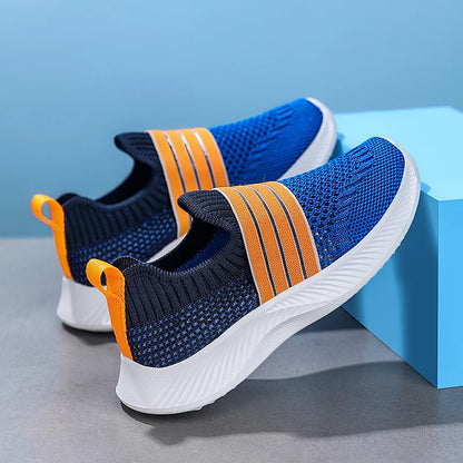 Kids' Breathable Mesh Slip-On Sports Shoes Lightweight Comfort Sneakers for Boys & Girls School Walking Size 28-39.
