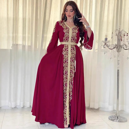 Eid Mubarak Abaya für muslimische Frauen Stickerei Langes Maxikleid Türkei Party Kaftan Arabische Robe Dubai Saudi Islamischer Kaftan Jalabiya