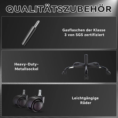 WOTSTA Gaming-Stuhl, ergonomischer Bürostuhl, Renncomputerstuhl, höhenverstellbarer Computerstuhl mit Kopfstütze