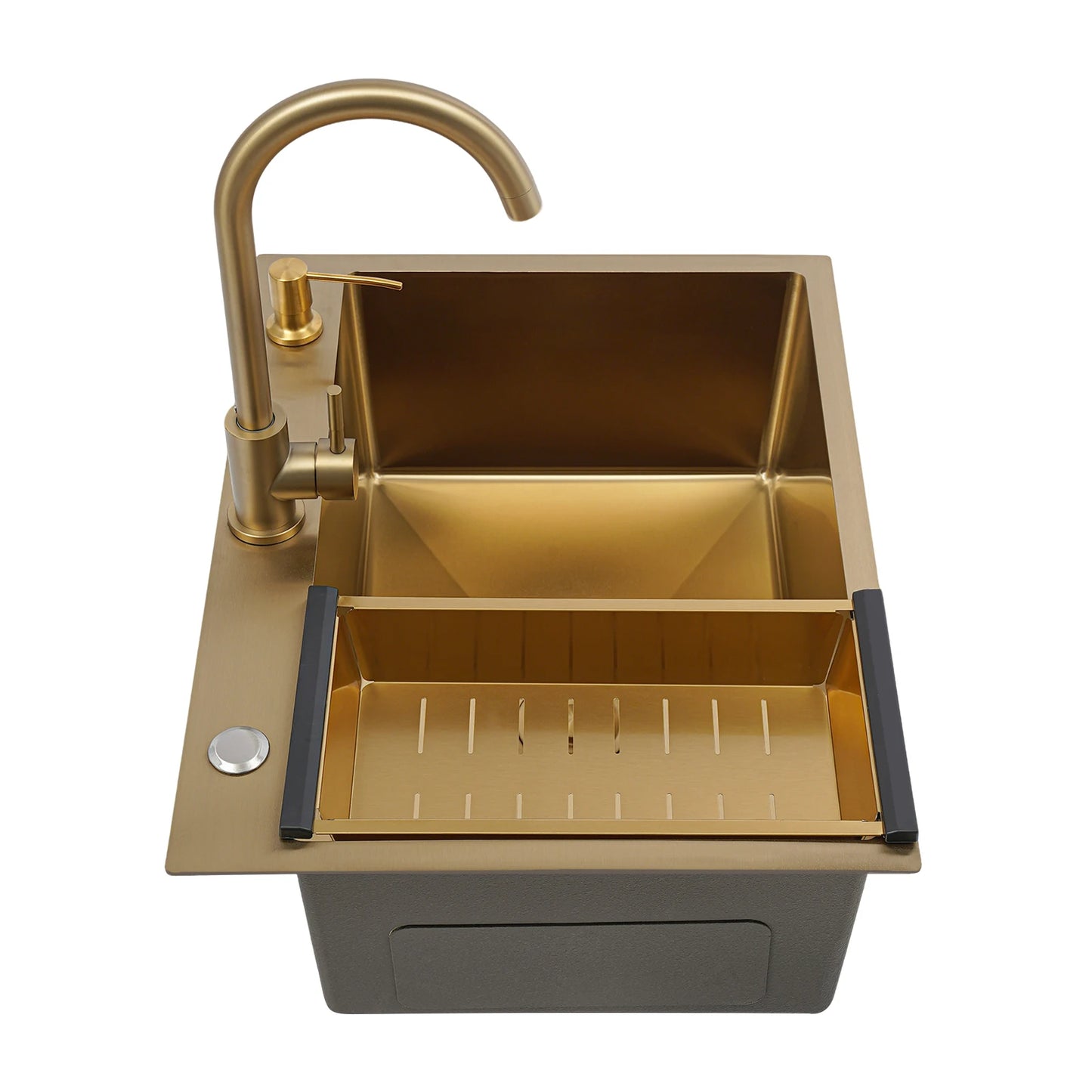 60 x 45 Zoll Edelstahl-Küchenspüle ohne Logo, rechteckige Spüle mit Abtropfkorb für Toiletten, Badezimmer, Waschräume