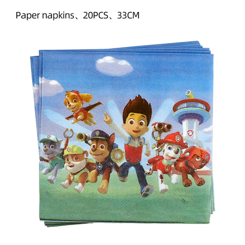 PAW Patrol Geburtstag Party Dekoration Neue Version Ballon Set Einweg Geschirr Kid Event Liefert Banner Hintergrund Geschenk
