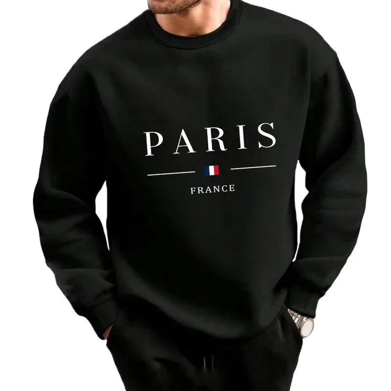 Mens Tracksuit Letter Print Single Piece O Neck Sweatshirt Sweatpants Daily Casual Office Man Clothing Sports Jogging Streetwear.