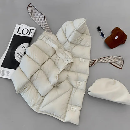 Hirsionsan Herbst Winter Koreanische Weiße Ente Unten Weste Frauen 2023 Neue Einfach Alle-spiel Mäntel FemaleSoft Warme Sleeveness Jacken
