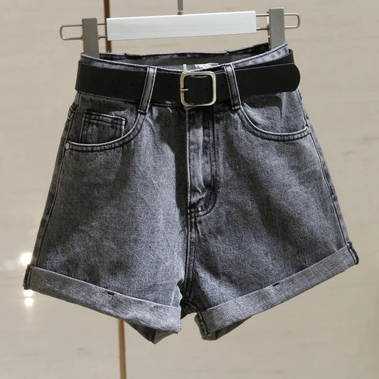 Women Summer Midi Shorts Skirt Hip Zipper Button Pockets Vintage Casual Elegant Party Fashion Casual Denim.
