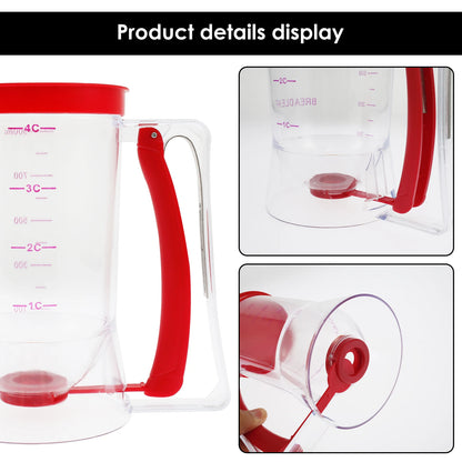 Batter Separator Easy to Use 900ml Pancake Batter Dispenser Reusable Batter Dispenser Set with Mousse Rings Spatula.