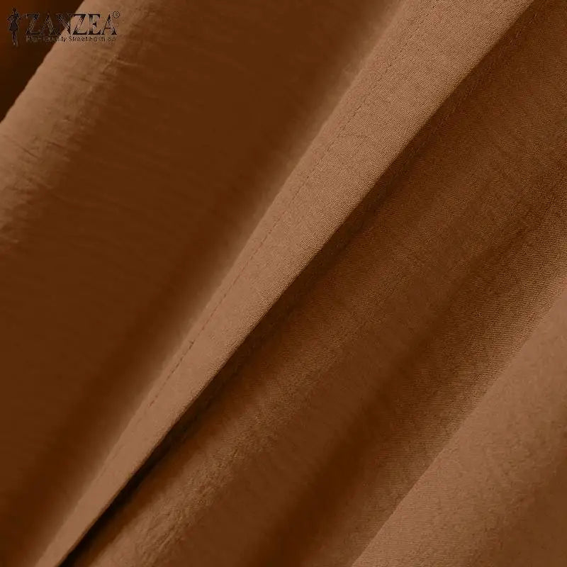 ZANZEA Muslim Abaya Suit Elegant Women Matching Sets Fashion Long Shirt Tops & Wide Leg Pants Ramadan Outfits Urban Tracksuits