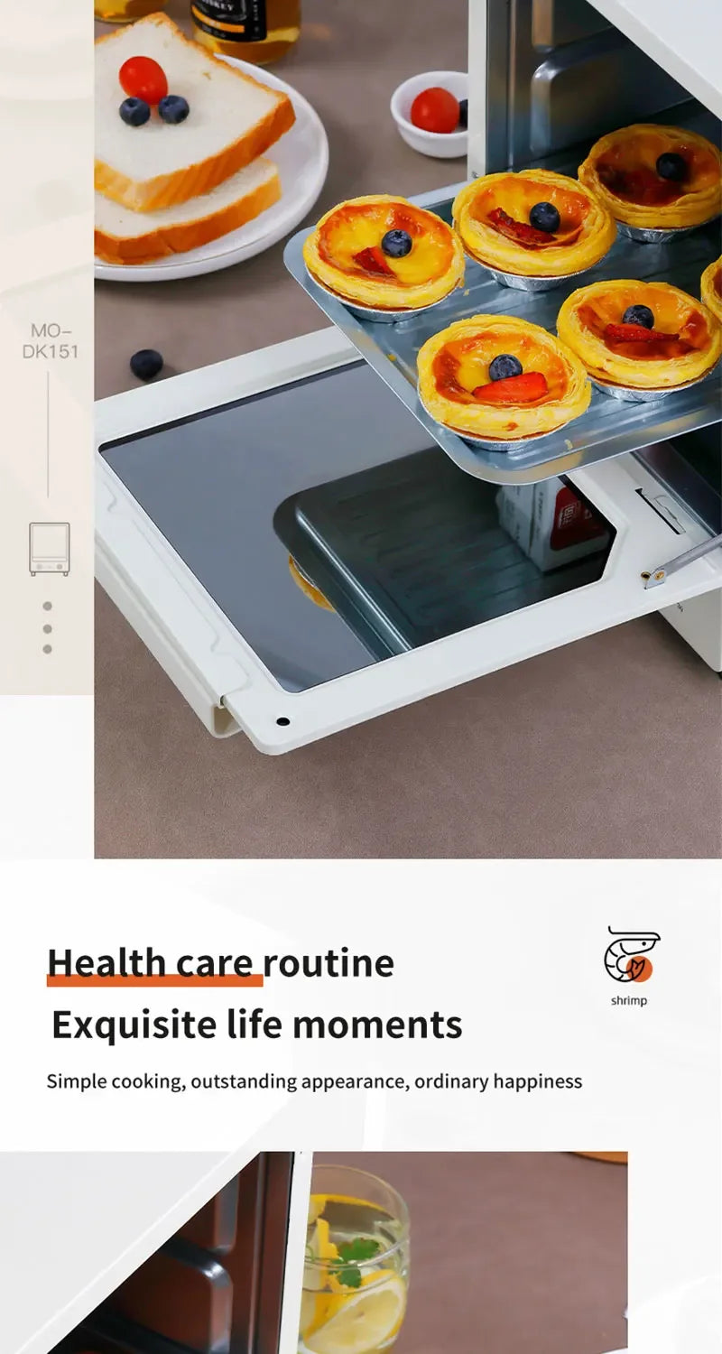 12L Large Capacity Electric Air Fryer Toaster Oven Mechanical Household Kitchen 360° Baking Convection Oven Oil-Free Deep Fryer.